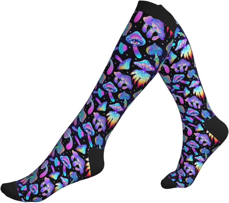 Figtihw Tie Dye Compression Socks Knee High Support Socks For Women Men Running Athletic Hiking - Image 2